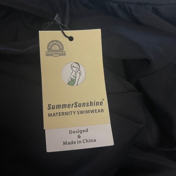 Summersunshine Maternity Swimsuit Women M Black 1 Piece Twist Front Ruched UPF50 - Picture 6 of 8